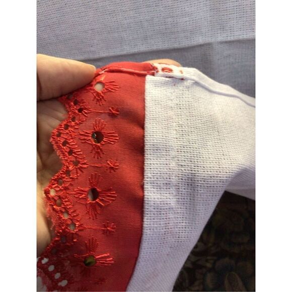 Vintage Linen Watermelon Table Cover White Red - Picture 8 of 11